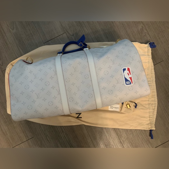Louis Vuitton Keepall Bandouliere 55 NBA LV White Basketball Weekend Travel Bag - Picture 5 of 13